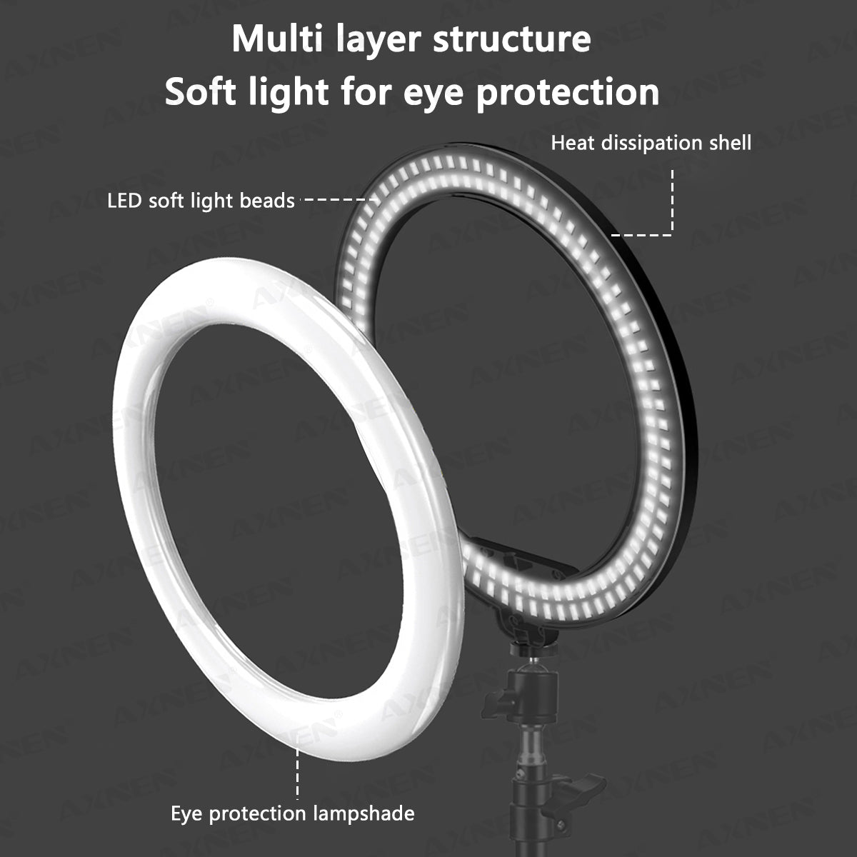 26 cm LED Ringlicht met Statief – Dimbare Selfie Lamp met Telefoonhouder