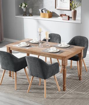 Moderne Eetkamerstoel met Armleuningen – Gestoffeerde Corduroy Keukenstoel – Scandinavisch Design – Comfortabele Rugleuning – Meerdere Kleuren