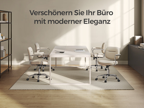 Ergonomische PU-Lederen Bureaustoel met Verstelbare Armleuningen en Schommelfunctie – Draaibare Werkstoel voor Kantoor en Thuis