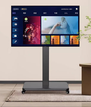 Vloer TV-standaard met Stopcontact – Universele en In Hoogte Verstelbare TV-standaard met Draaifunctie