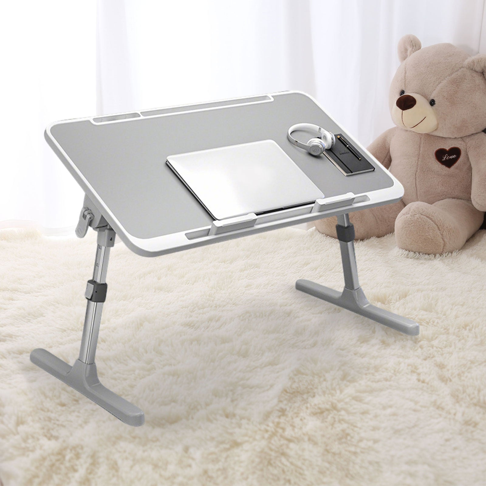 Ergonomisch Opklapbaar Laptopbureau – Verstelbare Bedtafel met Hoogte en Hoekinstelling