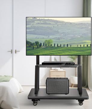 Mobiele TV Wagen 32–75 inch – Verrijdbare TV Standaard met Wielen en Hoogteverstelling