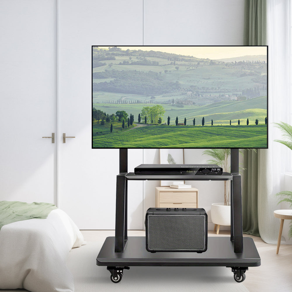 Mobiele TV Wagen 32–75 inch – Verrijdbare TV Standaard met Wielen en Hoogteverstelling