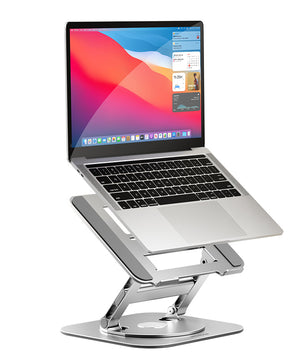 360° Draaibare Laptopstandaard Aluminium – Verstelbare Bureauverhoger voor Notebook