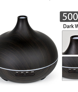 Aroma Diffuser met Houtlook en Afstandsbediening – Ultrasone Luchtbevochtiger met LED Licht