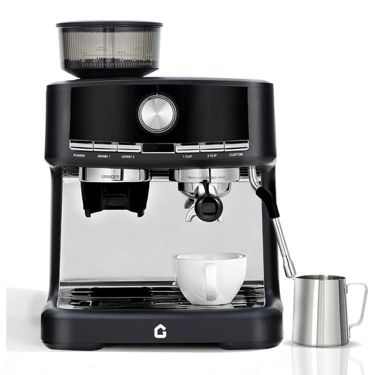 Espressomachine 15 Bar met Bonenmolen en Melkopschuimer