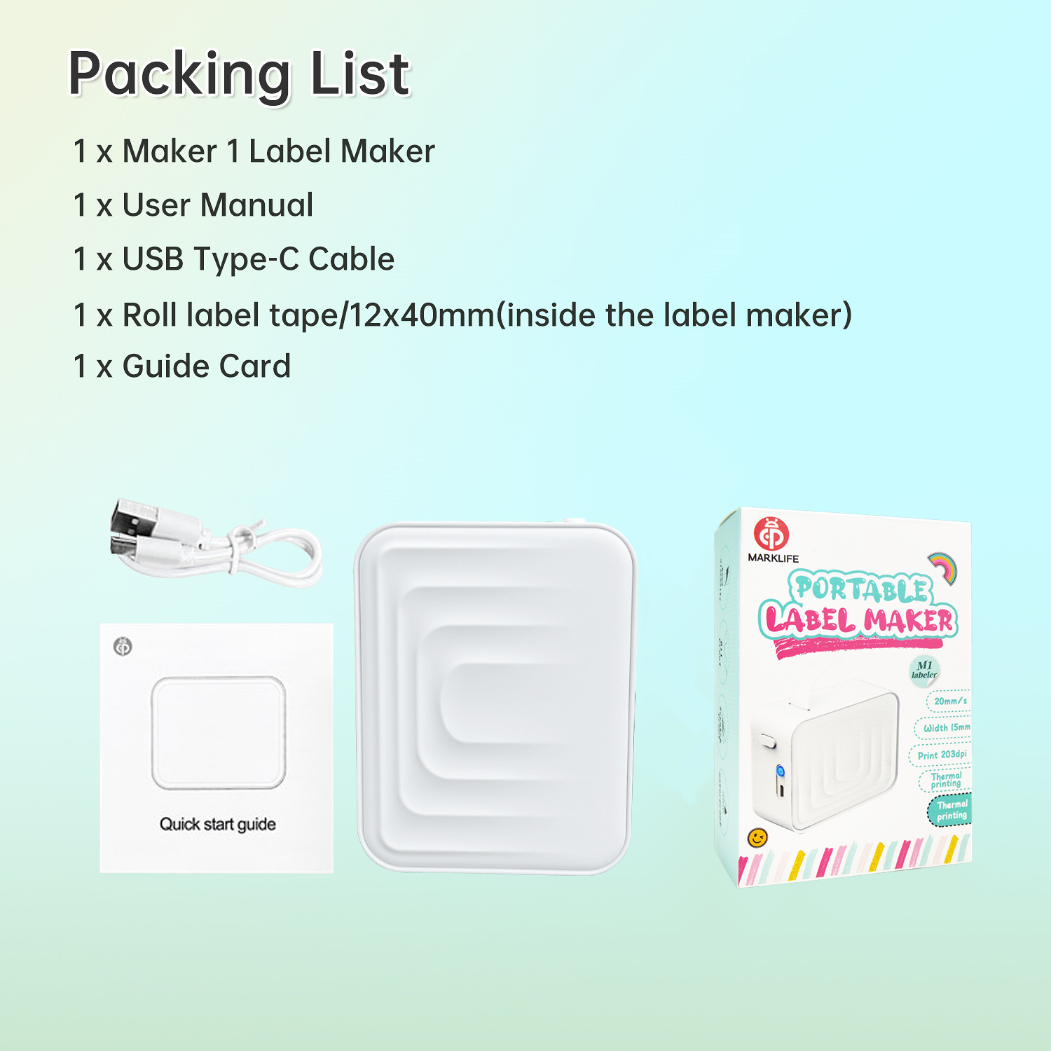 Draagbare Mini Bluetooth Stickerprinter – Inktloze Thermische Labelprinter voor Labels en Organisatie