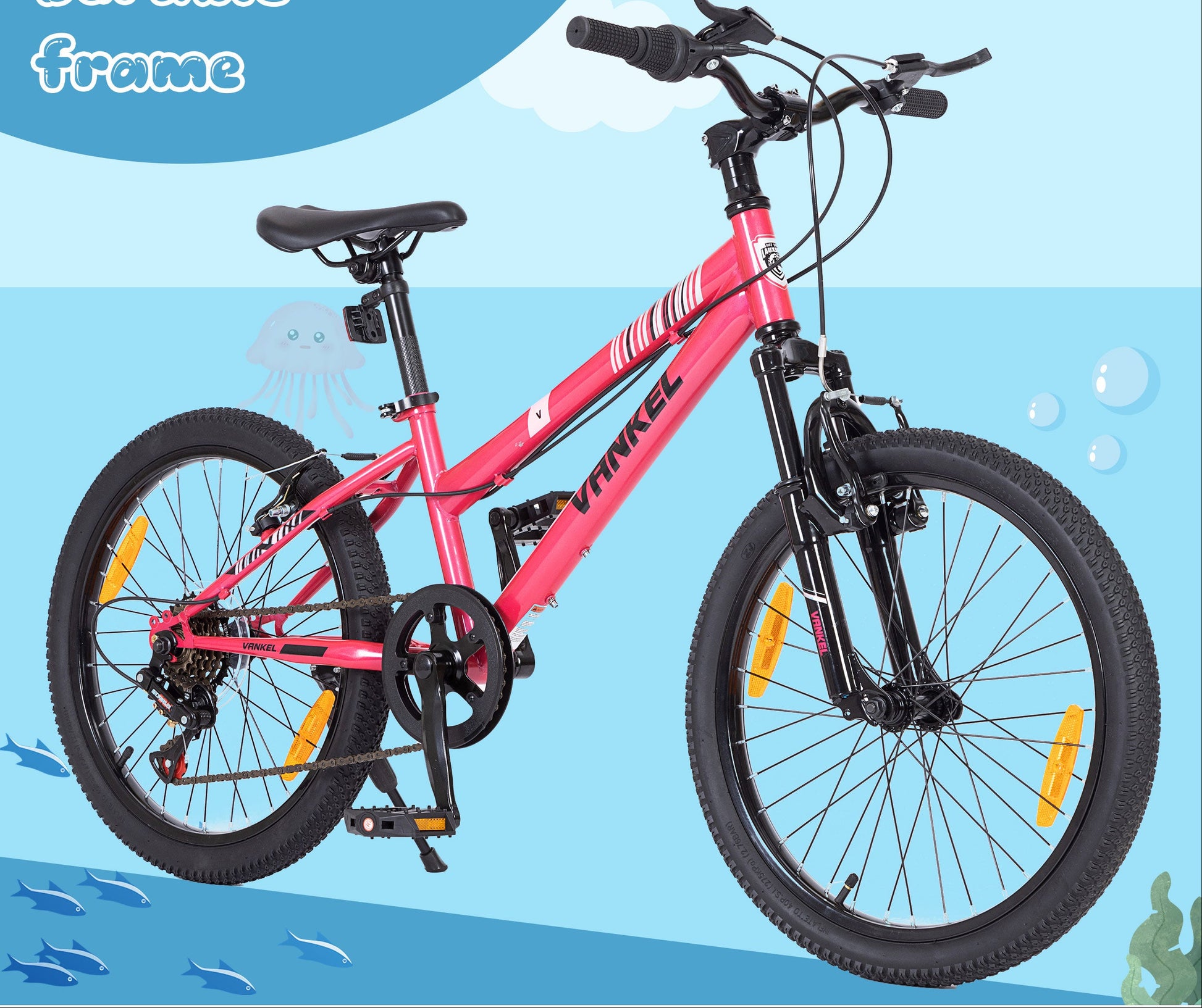 20 Inch Kinder Mountainbike – Met 6 Versnellingen, Achtervering en V-Brakes, Lichtgewicht en Sportief