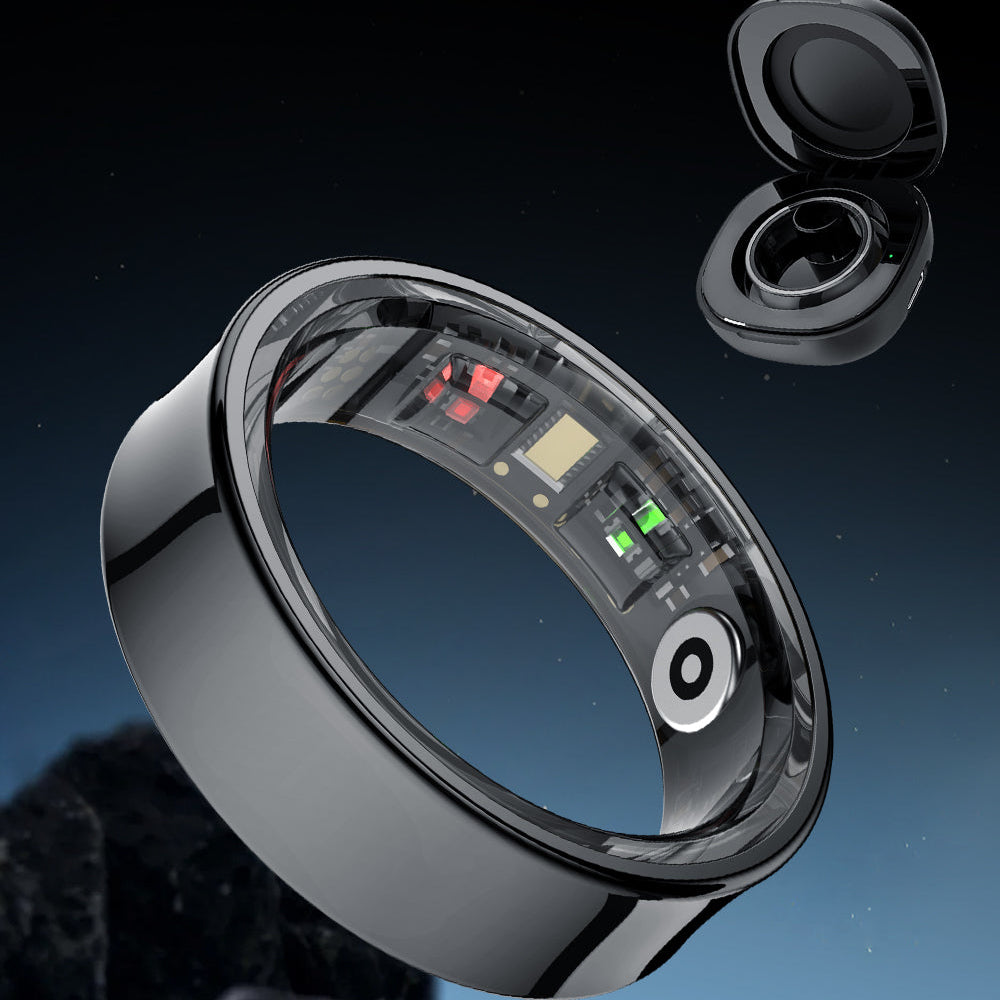 Smart Ring met Oplaadetui – Gezondheidsmonitor, Slaaptracker en Temperatuurmeting