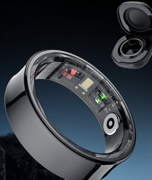 Slimme Ring met Oplaadetui – Hartslag, Temperatuur en Slaapmonitor