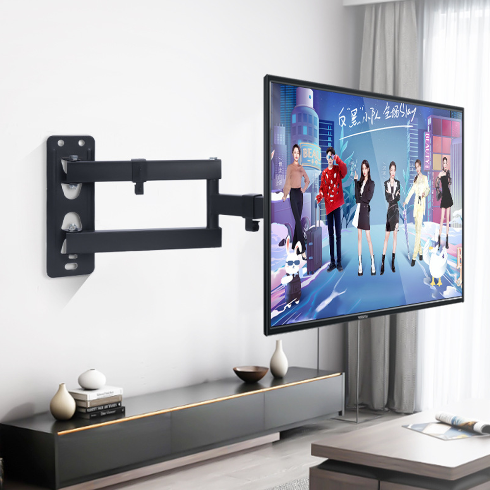 Universele TV Muurbeugel 17–55 inch – Draaibaar en Kantelbaar met Scharnierende Armen