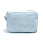 Seersucker Make-up Tas met Ruches – Gestreepte Cosmetische Reistas met Rits