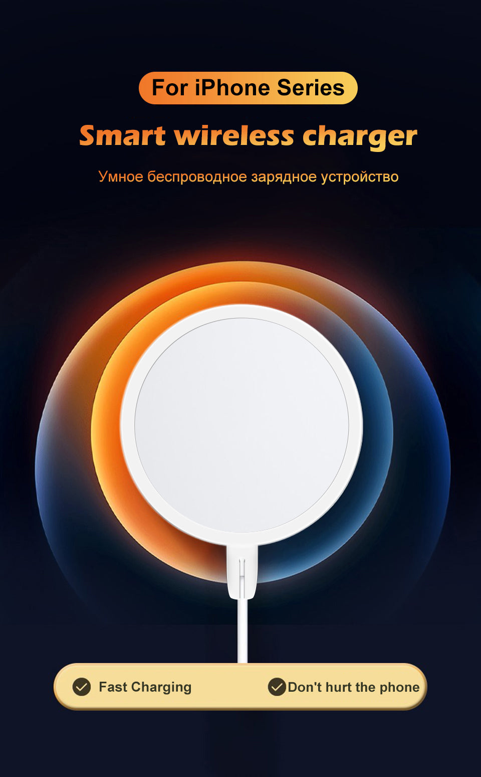 Magnetische Draadloze Oplader met Type-C – Snelladende Laadpad voor Smartphone