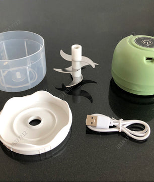 USB Draadloze Elektrische Knoflookstamper 250 ml – Compacte Groentehakker met 6 Messen