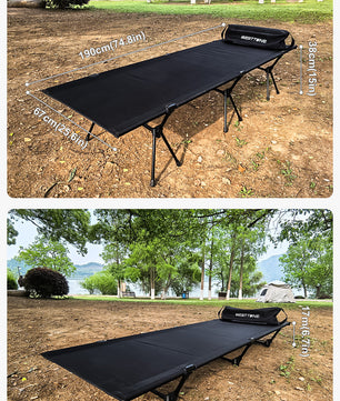 Ultralicht Opvouwbaar Campingbedje – Duurzaam Aluminium en Mesh Ligbed voor Reizen, Kamperen en Backpacken