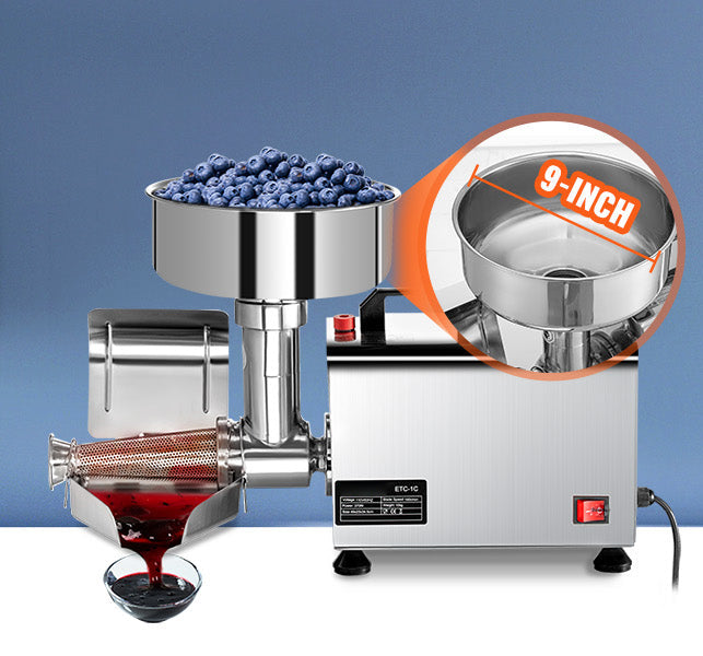 Elektrische Tomatenzeef 370W – Commerciële RVS Sausmaker met Hoge Capaciteit