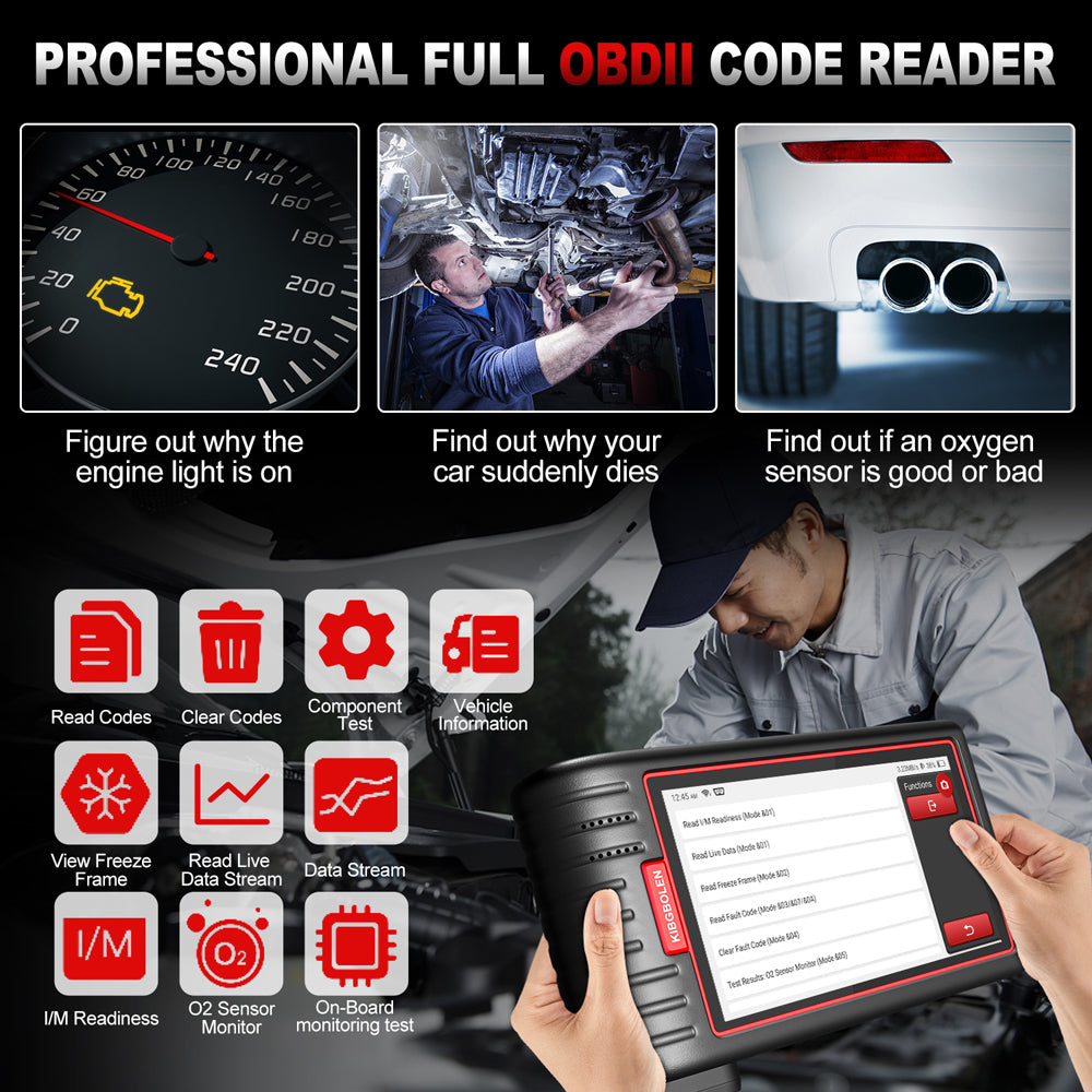 OBD2 Diagnosetool met Tablet – Auto Scanner met 28 Servicefuncties