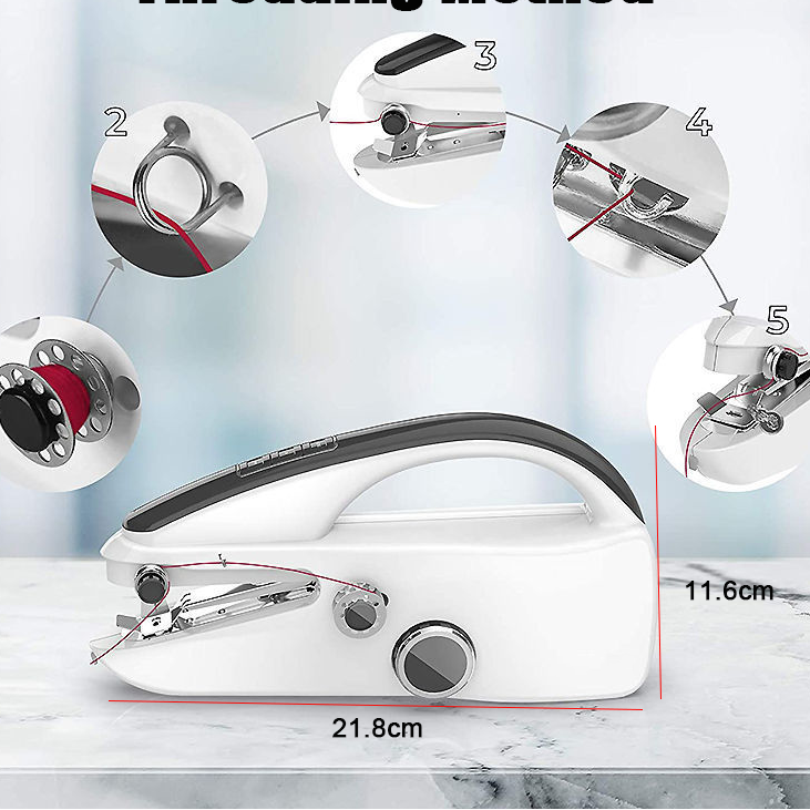 Draagbare Mini Naaimachine – Handheld Elektrisch, 2 Snelheden, Compact en Gebruiksvriendelijk