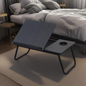 Verstelbaar Opklapbaar Laptopbureau met Bekerhouder voor Bed en Bank – Draagbare Multifunctionele Bedtafel voor Werken en Studeren