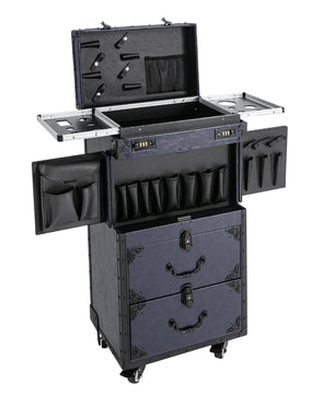 Vintage Make-up Trolley met Wielen – Afsluitbare Cosmetische Koffer met Grote Capaciteit