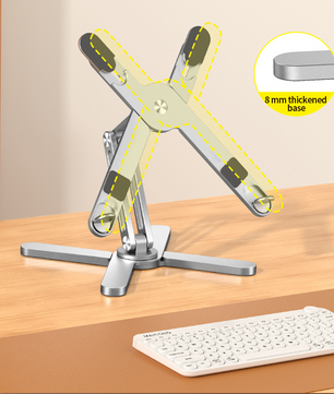 Opvouwbare Aluminium Laptopstandaard met 360° Rotatie – Verstelbare Notebook en Tablet Houder met Warmteafvoer