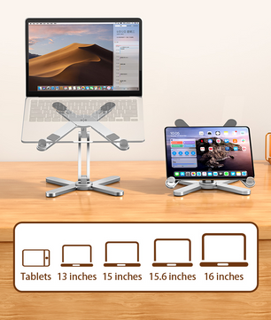 Opvouwbare Aluminium Laptopstandaard met 360° Rotatie – Verstelbare Notebook en Tablet Houder met Warmteafvoer