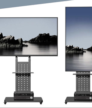Draaibare TV Vloerstandaard 32–65 inch – Mobiele TV Beugel met Hoogteverstelling