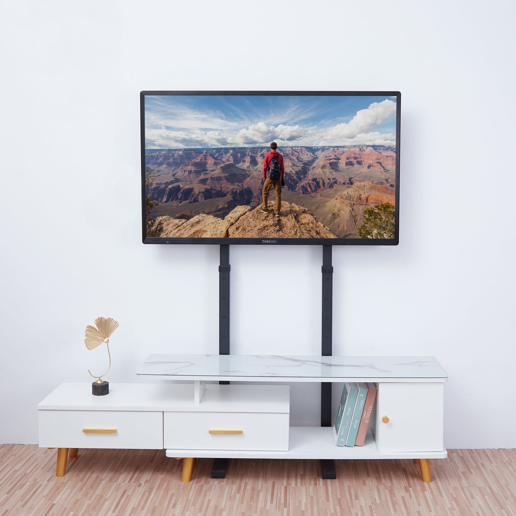 Hoge TV Vloerstandaard 32–65 inch – In Hoogte Verstelbare Vrijstaande TV Beugel