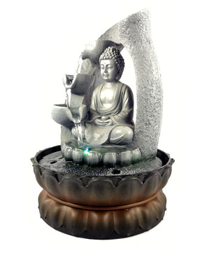 Tafelblad Waterfontein met LED Verlichting – Boeddha Decoratief Waterornament voor Binnen