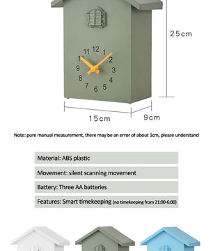 Moderne Koekoek Wandklok 20 × 25 cm met Quartz Uurwerk