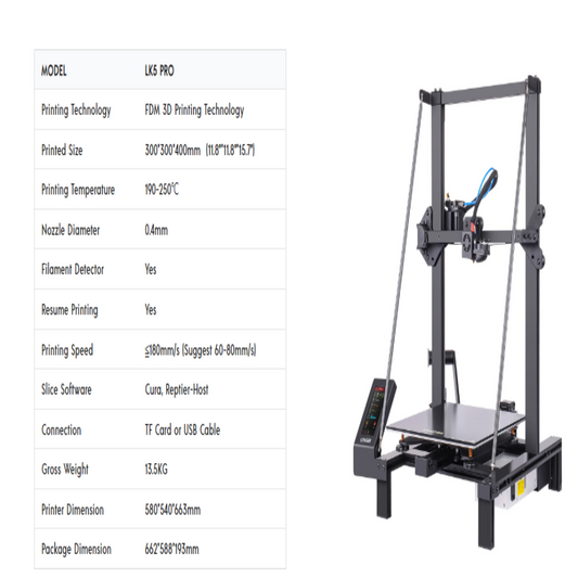 Grote 3D Printer met Touchscreen en 30 × 30 × 40 cm Printvolume