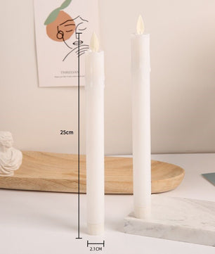 LED Conische Kaars met Bewegende Vlam – Vlamloze Tafelkaars met Afstandsbediening 25 cm