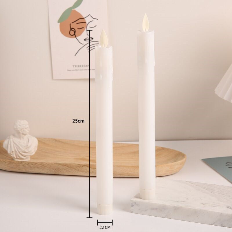 LED Conische Kaars met Bewegende Vlam – Vlamloze Tafelkaars met Afstandsbediening 25 cm