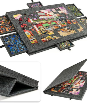 Opvouwbaar Vilten Puzzelbord met Beugel – Draagbare Puzzeltafel met Opbergfunctie