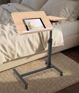 Verstelbaar Laptopbureau met Wielen – 360° Draaibaar Staand Werkstation