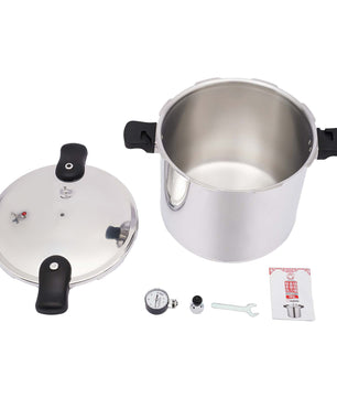 22L Aluminium Snelkookpan – 90Kpa Explosieveilig met Manometer en Veiligheidsklep