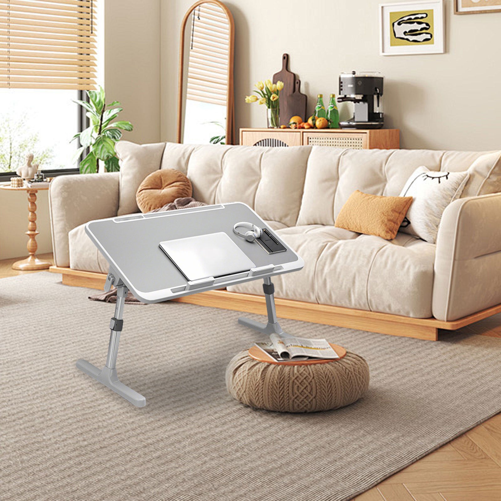 Ergonomisch Opklapbaar Laptopbureau – Verstelbare Bedtafel met Hoogte en Hoekinstelling