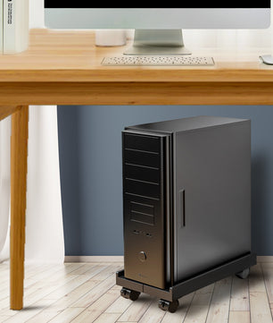 Verstelbare PC Torenstandaard met Wielen – Mobiele CPU Houder voor Onder Bureau