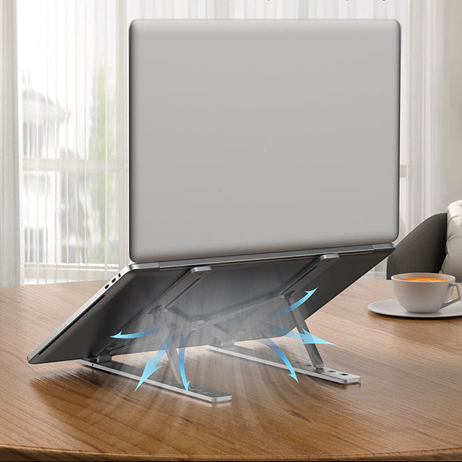Verstelbare Aluminium Laptopstandaard – Opvouwbare en Draagbare Verhoger met Koelfunctie en Antislip Ontwerp