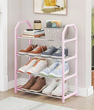 Schoenenrek 4 Lagen - Zwart / Wit / Roze