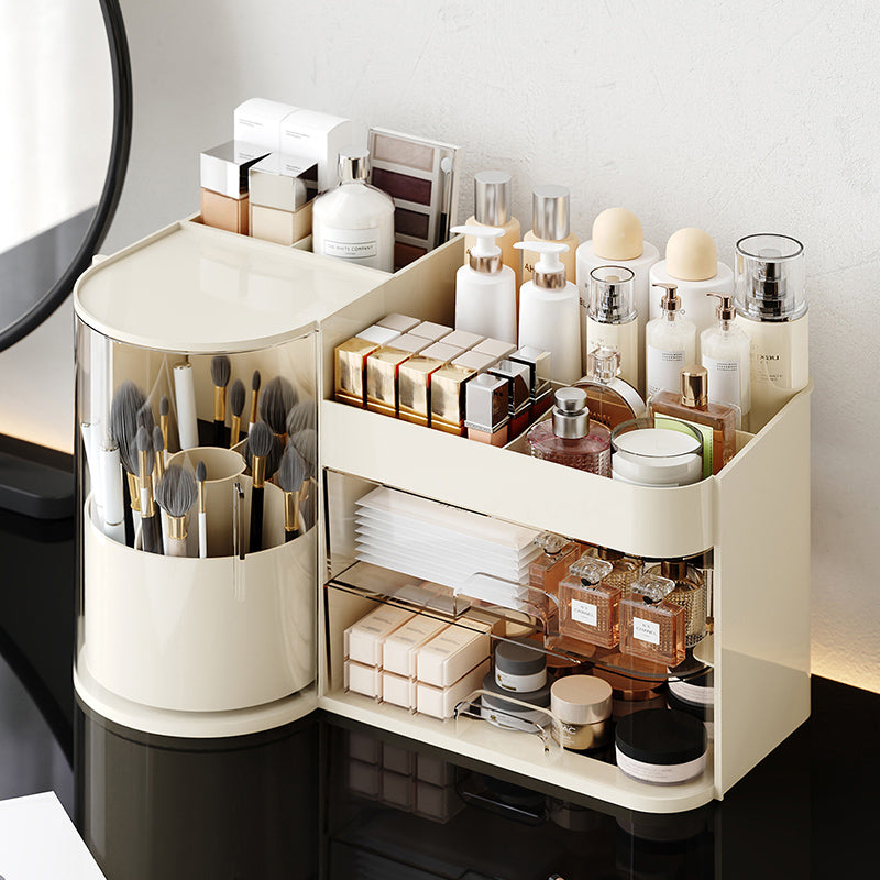 Roterende Make-up Organizer met Laden – Borstelhouder en Cosmetica Opbergdoos