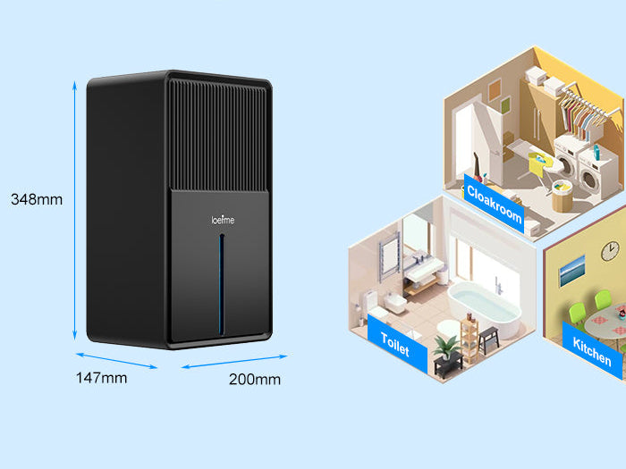 Compacte Luchtontvochtiger 3L – Stil met Luchtreiniging, Droogfunctie en RGB Verlichting