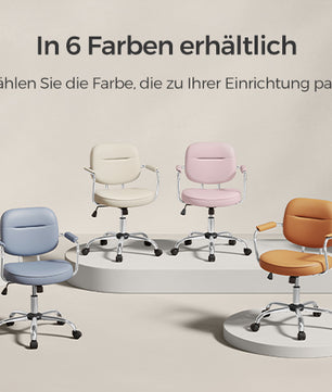 Ergonomische PU-Lederen Bureaustoel met Verstelbare Armleuningen en Schommelfunctie – Draaibare Werkstoel voor Kantoor en Thuis