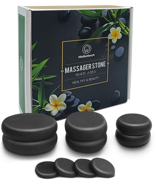 10-delige Hot Stone Massageset – Basalt Massagestenen voor Ontspanning en Professionele Lichaamsmassage
