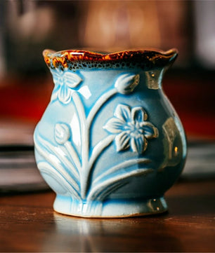 Retro Keramische Aromatherapiebrander – Crack Glaze Oliebrander voor Sfeervolle Decoratie en Geurverspreiding