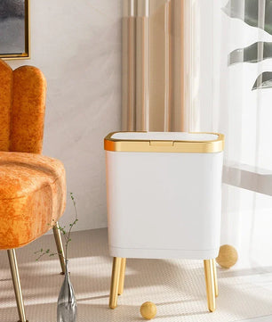 Sedia Prullenbak (15 Liter) - Wit / Goud