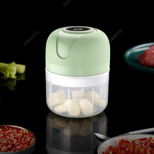 USB Draadloze Elektrische Knoflookstamper 250 ml – Compacte Groentehakker met 6 Messen