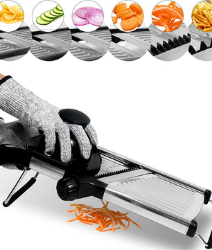 Verstelbare Mandoline Groentesnijder – RVS Snijmachine voor Aardappel, Ui en Groenten