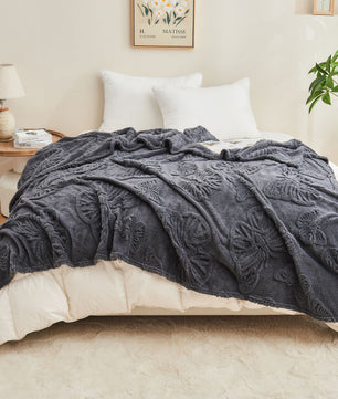 Luxe Gebreide Deken – Zachte Fleece Sherpa voor Bank en Kantoor