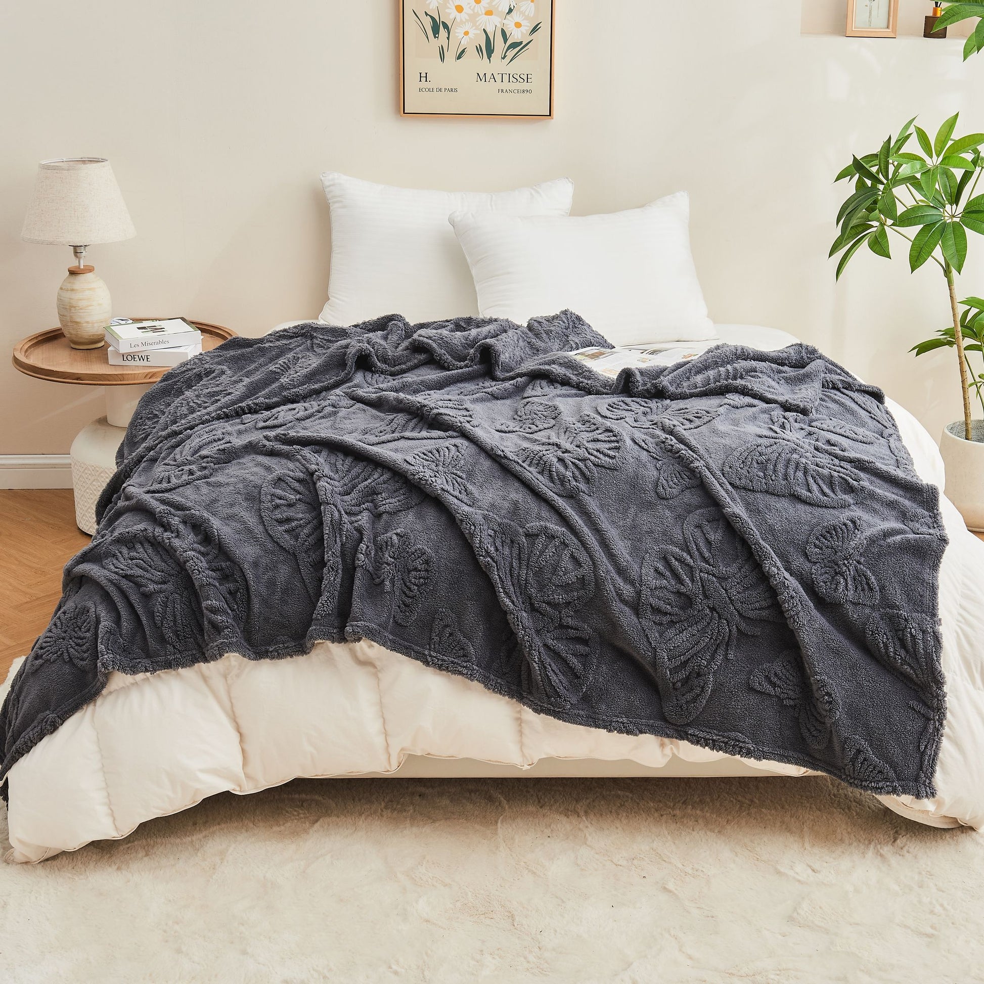 Luxe Gebreide Deken – Zachte Fleece Sherpa voor Bank en Kantoor